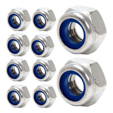 Porca Nylon Sextavada Autotravante Parlock M20 Zincada 10 Pc