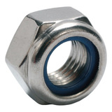 Porca Sextavada Nylon Parlock Inox M8 8mm 50 Peças