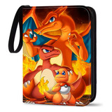 Porta 400 Cards Pokémon Charizard Evolução Fichário Ziper