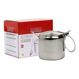 Porta Açúcar Açucareiro De Mesa Com Colher E Tampa Inox