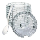 Porta Açucar De Cristal C Colher E Tampa 210ml Lyor Luxo