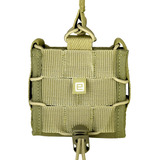Porta Algema Modular Em Cordura 500d Universal Para Colete Tático Padrão Molle Com Revestimento Interno Em Eva E Retenção Ajustável E905 Cáqui