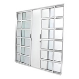 Porta Balcão De Correr Travessa 4f Alumínio Branco 210x200