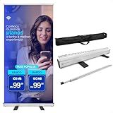 Porta Banner Roll Up Suporte Premium Banner Estrutura 85x200cm Com Bolsa