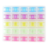 Porta Bobina Estojo 25 Bobinas Plásticas Coloridas alta 