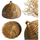 Porta Bolo Queijo Fibra Natural Bambu Boleira Queijeira