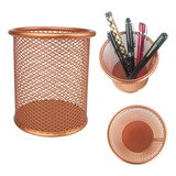 Porta Caneta  Lápis  Redondo  Metal  Rose Gold  Gv Office