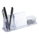 Porta Canetas Triplo Home Office Oranizador Mesa Escritorio Cristal Dello