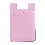 Porta Cartão Adesivo Para Celular- Suporte Para Cartões De Silicone- Iphone- Android- Premium -Rosa Claro-