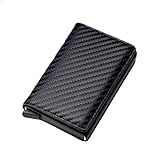 Porta Cartão Do Futuro Masculina Amidila De Fibra De Carbono Slim Tipo Carteira Magica Antifurto Cor Preto