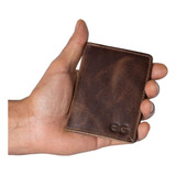 Porta Cartão Mini Carteira Em Couro Legítimo Super Cor Brown