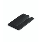 Porta Cartão Para Celular Em Silicone Com Suporte Preto 1