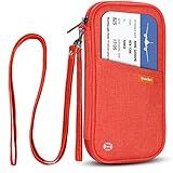 Porta Carteira Para Passaporte Da Família RFID à Prova D água Organizador De Documentos De Viagem Bolsa Clutch Para Cartão De Crédito Para Homens E Mulheres RFID Orange