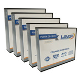 Porta Cd Dvd 12 Discos Preta Kit C 5 Unidades