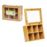 Porta Cha Hauskraft Bambu 21cm 6 Divisórias   Tampa