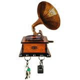 Porta Chave Gramofone Antigo Vintage Retro Decoração Parede