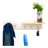 Porta Chaves Branco Parede Criativo Cabideiro Decorativo Mdf