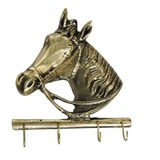 Porta Chaves Cavalo Claviculário 4 Pinos Em Bronze Animal