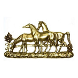 Porta Chaves Cavalos Parede Bronze Decoração