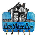 Porta Chaves De Parede Casinha Em Relevo Decor
