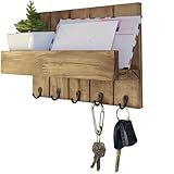 Porta Chaves De Parede Decorativo Suporte Organizador Com Prateleira E Ganchos Ideal Para Organização E Decoração Em Madeira Moderno E Funcional Organizador De Chaves Para Parede Carvalho
