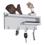 Porta Chaves Decorativo Parede Organizador Mdf Branco 15mm