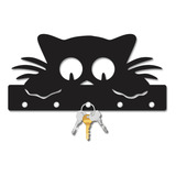 Porta Chaves Gatinho Mimo Criativo Mdf Suporte Parede Top