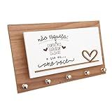 Porta Chaves Momento Casa Amo Você Amadeirado E Branco Ref 0162