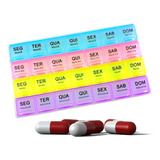 Porta Comprimidos 4x Dia Semanal Caixa Remédios Medicamentos