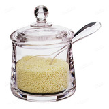 Porta Condimento Mantimento Com Tampa E Colher Acrílico Ideal P Mesa Café Geléia Aveia Cereal Açucareiro Achocolatado