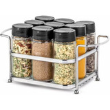 Porta Condimentos Mini Cesta Com 9 Potes De Vidro