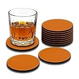 Porta Copo Bolacha De Mesa Lisa Couro Ecológico Dupla Face Couse -12-