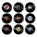 Porta Copos 6 Disco Vinil Rock In Roll Lp Apoiador Decoração