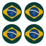Porta Copos Brasil Copa Do Mundo Decoração 4 Unidades