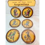 Porta Copos De Mesa Antigo Lindos Souvenir Argentina