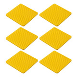 Porta Copos Quadrado Apoio Tapete Escorredor 6 Un Amarelo