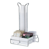 Porta Copos Saches Suporte Cafe Organizador Mesa P Cozinha Cor Branco C Aço Cromado