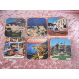 Porta Copos Souvenir Mônaco Antigo Madeira E Cotiça