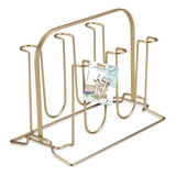 Porta Copos Suporte Copos P 6 Copos Cozinha Mesa Escorredor Cor Dourado