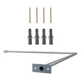 Porta Cortina Banheiro Box Varão Tubo Curvo Aço Em L 100cm