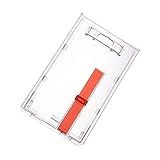 Porta Crachá De Plástico Rígido Vertical Rígido Fallen One Com Compartimento Para Cartão De Identificação Com Extrator Vermelho Pacote Com 5