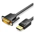 Porta De Exibição Cable Vention A Dvi - 1 Metro - Adaptador Reforçado - Full Hd 1080p 60hz Dp - Pc Notebook Dp A Monitor Dvi 24+1 - Hafbf