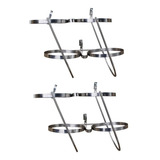 Porta Defensa Suporte Inox Duplo Lancha Barco G5 f2 f3 Kit 2
