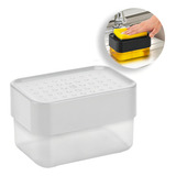 Porta Detergente Com Suporte Bucha Pia Cozinha Magic Limp Cor Branco