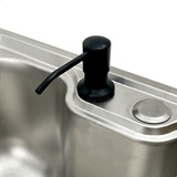 Porta Detergente Dispenser De Embutir Preto Fosco Inox 350ml Dona D cor