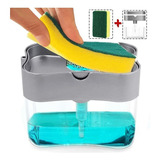 Porta Detergente Dispenser Suporte Bucha Esponja Cor Cinza Claro