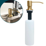 Porta Detergente Dourado De Embutir 500ml Pia Cozinha Dispenser Dosador Embutido Bancada Dona D cor