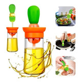 Porta Dispenser Oleo Azeite Com Pincel Culinário De Silicone