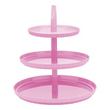 Porta Doces Cupcake Baleiro De Festa Bandeja Tripla Ou Cor Rosa claro