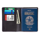 Porta Documentos Passaporte Cartões cédulas Couro